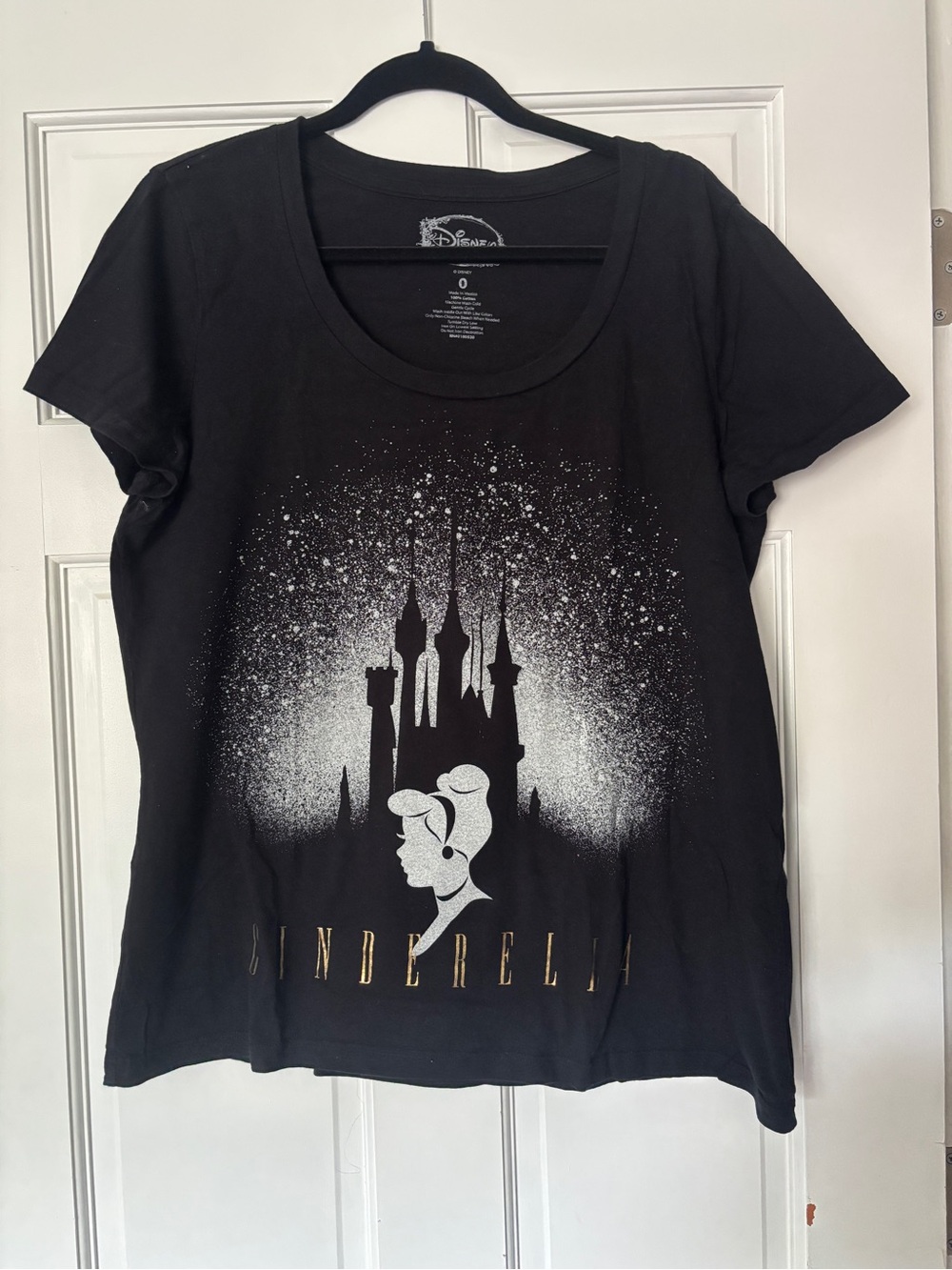 Disney Black Cinderella Castle & Silhouette Graphic Tee